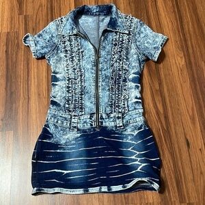 Kalowa distressed mini women's dress L